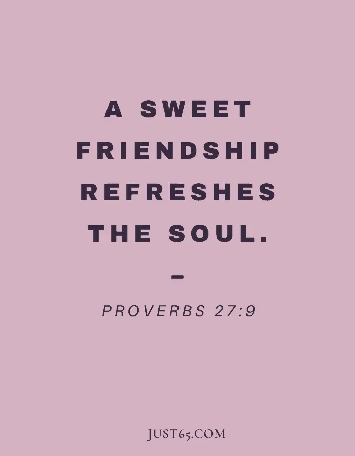 Spiritual Short Friendship Quote - A Sweet Friendship Refreshes The Soul. - Proverbs 27:9​​​
