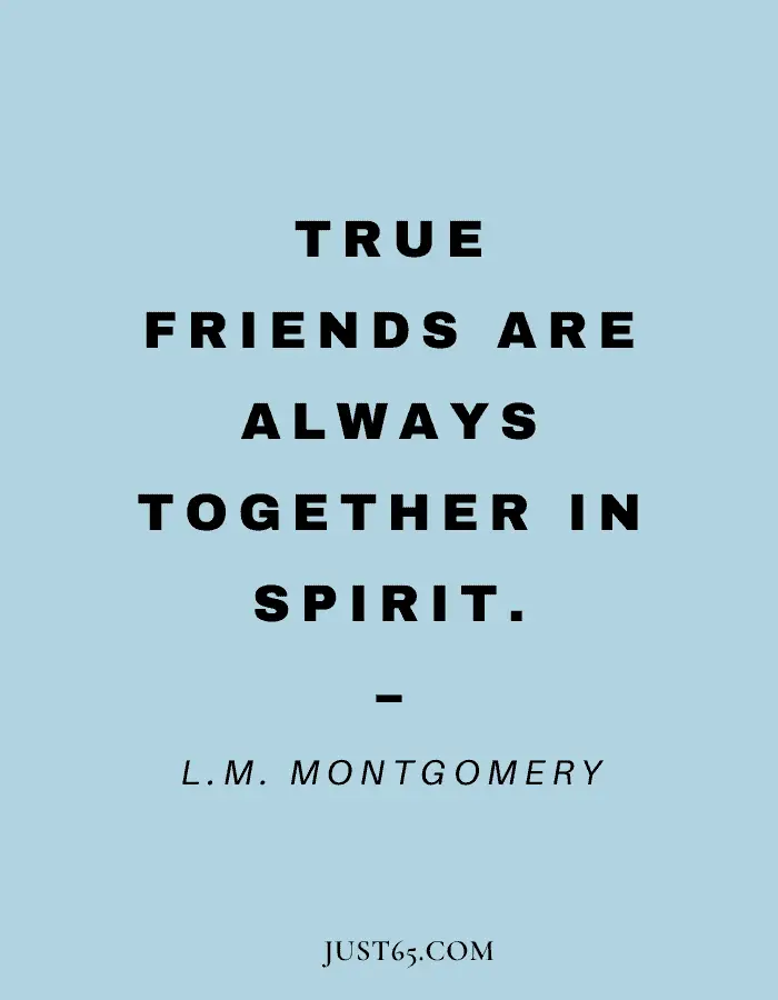 Famous Author Friendship Quote - True Friends Are Always Together In Spirit. - L.M. Montgomery
