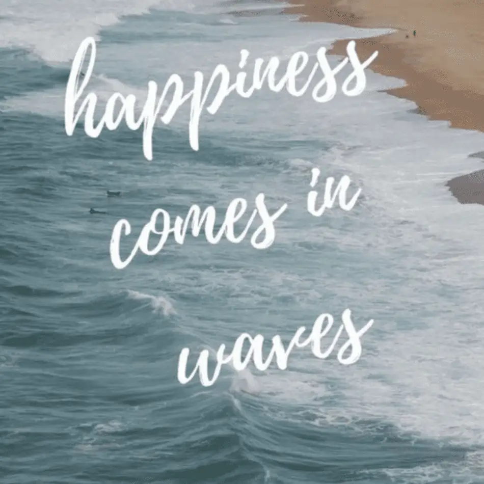 Beach Quote for Instagram Caption - "Happiness Comes In Waves"